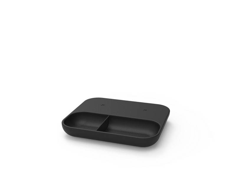 KREAFUNK wiTRAY Induktionsladegerät, schwarz Powerbank, Qi-Charging Tablet mit zwei integrierten Ladestationen von KREAFUNK