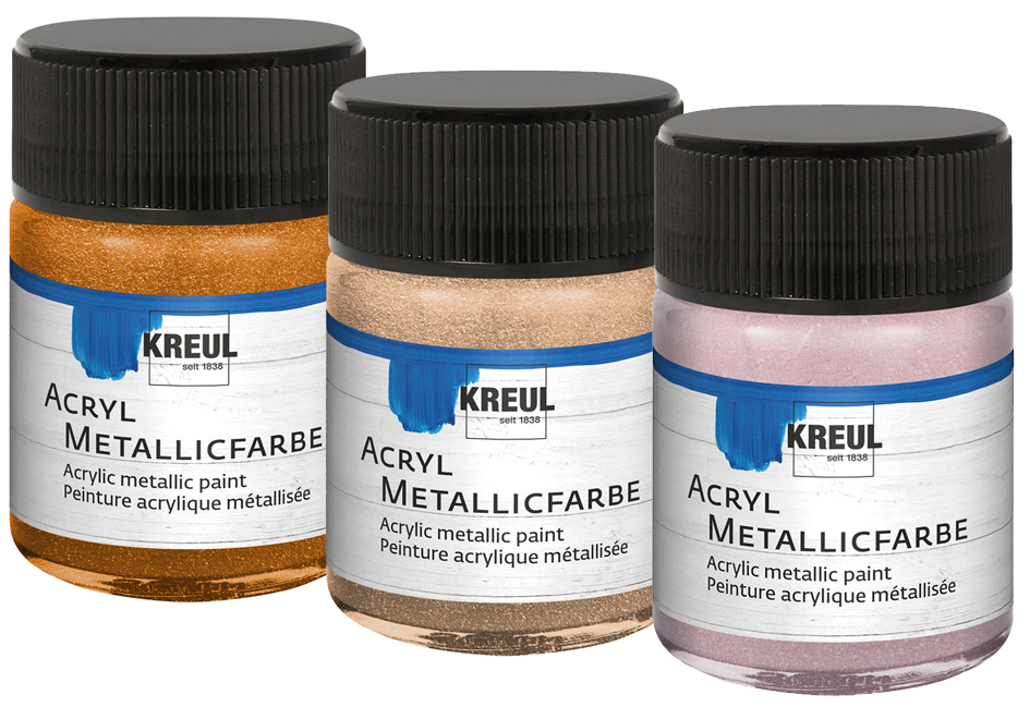 KREUL Acryl-Metallicfarbe, roségold, 50 ml von KREUL