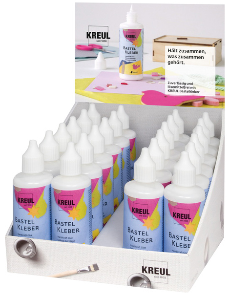 KREUL Bastelkleber, Kunststofflasche, 80 ml, Thekendisplay von KREUL