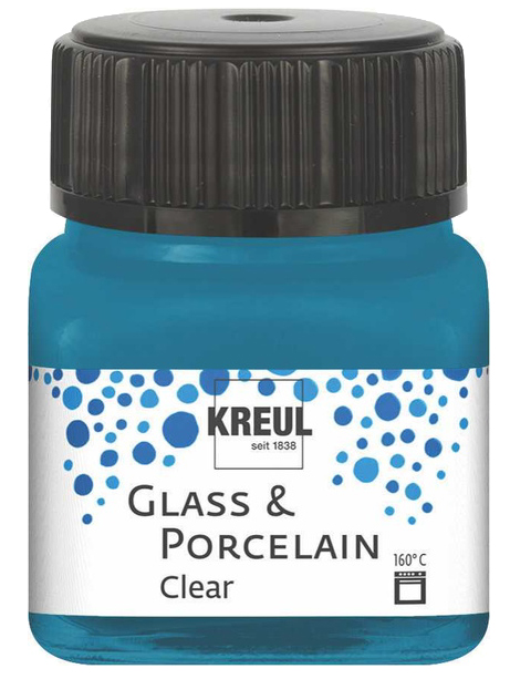 KREUL Glas- und Porzellanfarbe Clear, cyanblau, 20 ml von KREUL