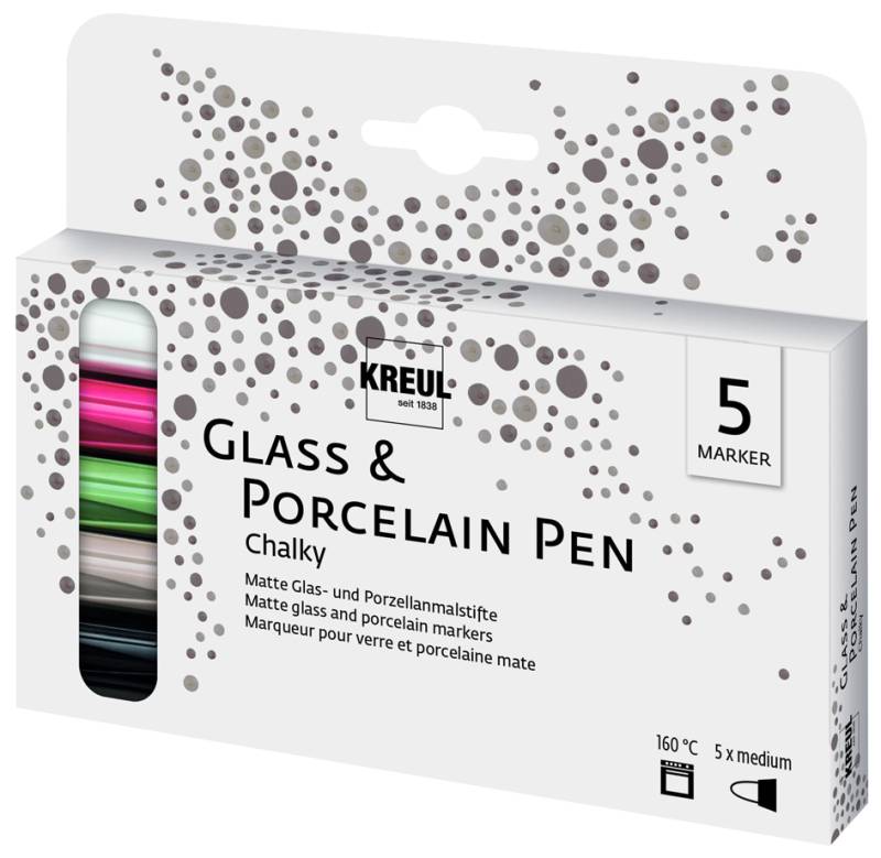 KREUL Glass & Porcelain Pen Chalky, 5er-Set von KREUL