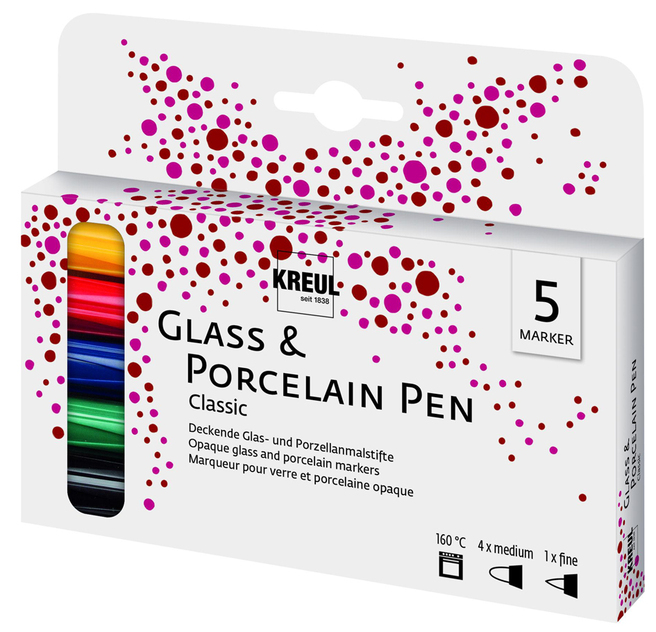 KREUL Glass & Porcelain Pen Classic, 5er-Set von KREUL