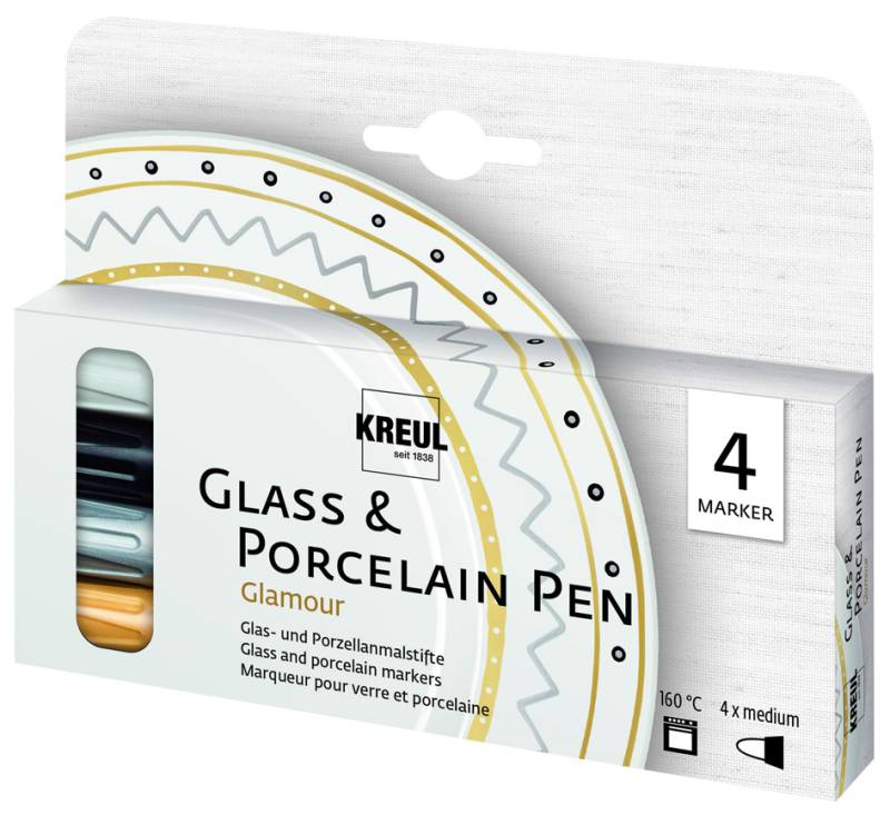 KREUL Glass & Porcelain Pen Glamour, 4er-Set von KREUL