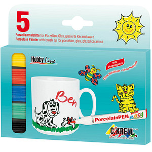 KREUL Hobby Line Porzellanstifte farbsortiert 1,0 - 3,0 mm, 5 St. von KREUL