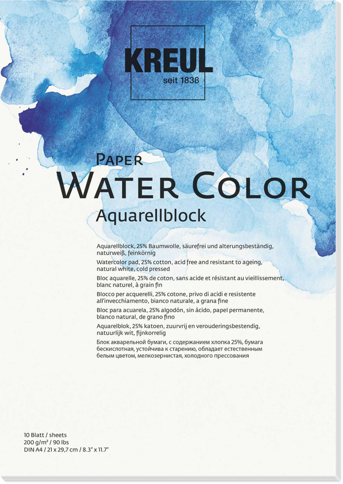 KREUL Künstlerblock Paper Water Color, DIN A3, 10 Blatt von KREUL