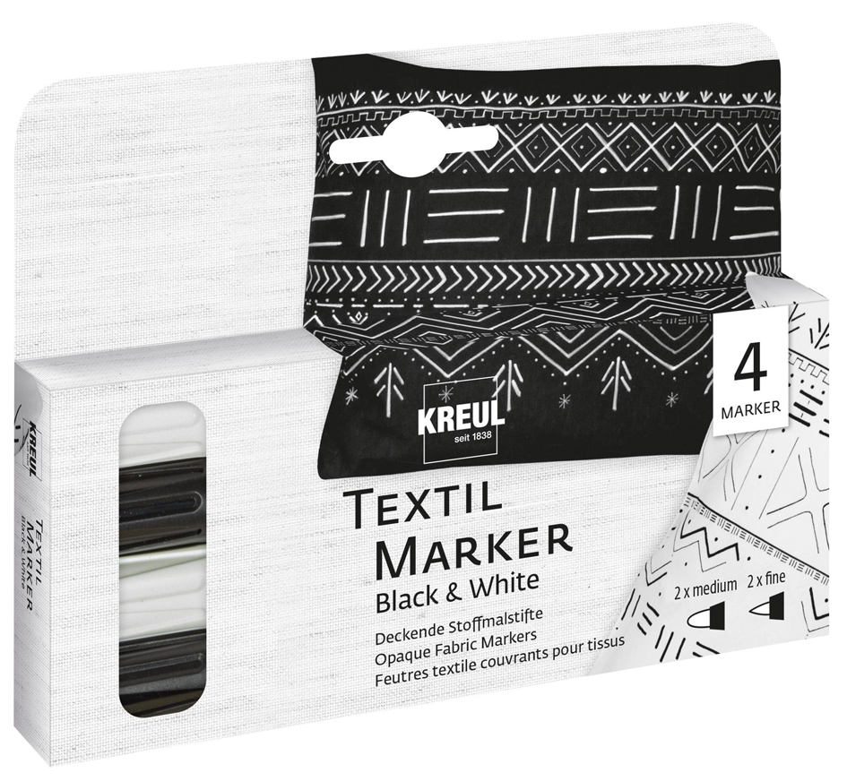 KREUL Textilmarker OPAK, Black & White 4er-Set von KREUL