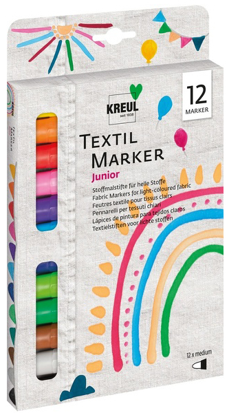 KREUL Textilmarker medium , Junior, , 12er-Set von KREUL