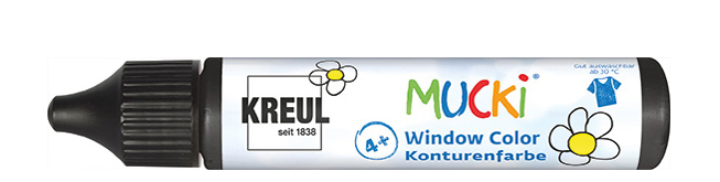 KREUL Window Color Konturenfarbe Pen , MUCKI, , schwarz, 29 ml von KREUL