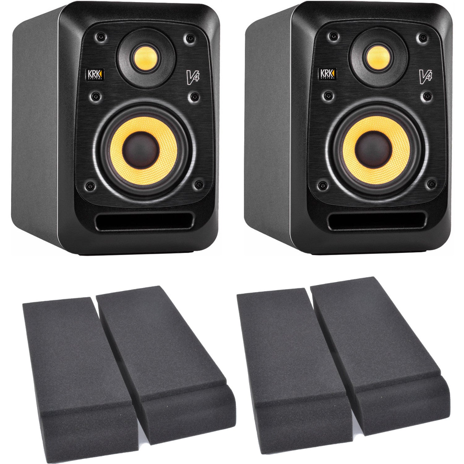 KRK V4 S4 2-Wege Studiomonitor (1 Paar) mit Monpads von KRK
