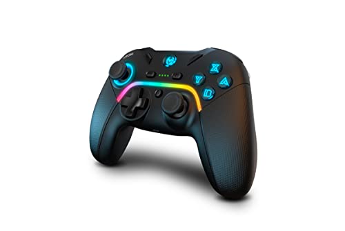 KROM Gamepad KAYROS -NXKROMKAYROS- Kabelgebundenes und kabelloses, entwickelt für den Wettbewerb, konfigurierbare Tasten und Makros, PC, SWITCH, ANDROID, RGB-LED, Smartphone-Unterstützung, schwarz von KROM