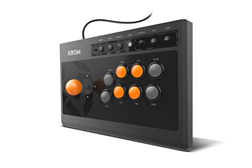 KROM Gamepad Kumite -NXKROMKMT- Kabelgebundenes Gamepad Arcade Fighting stick, für PC/PS3/PS4/XBOX One, Schwarz von KROM