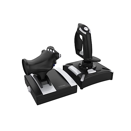 KROM K-FLIGHT -Joystick-Set, Flugsimulator-Joystick-Set, Gas-/Steuerknüppel, interner Vibrationsmodus, Kunststoffgriff für besseren Halt, 2-Achsen, 2 POV, 16 Tasten, PC, PS4, Xbox One, Schwarz KROM K-FLIGHT -Joystick-Set, Flugsimulator-Joystick-Set, Gas-/Steuerknüppel, interner Vibrationsmodus, Kunststoffgriff für besseren Halt, 2-Achsen, 2 POV, 16 Tasten, PC, PS4, Xbox One, Schwarz von KROM