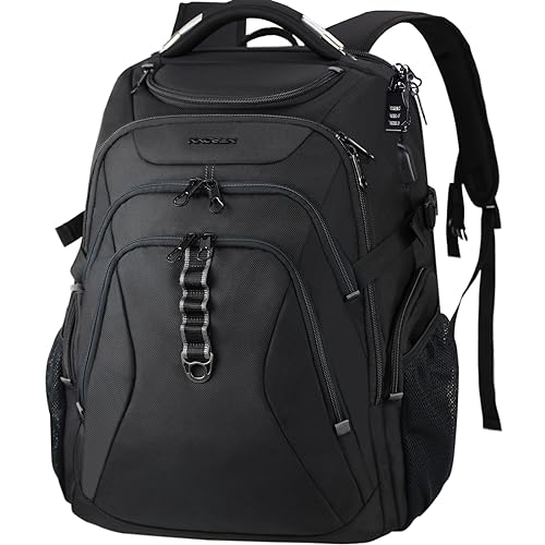 KROSER Laptop Rucksack 18,4 Zoll Herren Computer Rucksack mit Hartschale Saferoom RFID Taschen Wasserabweisend Business College Backpack Stilvolle Schule Laptop Tasche von KROSER