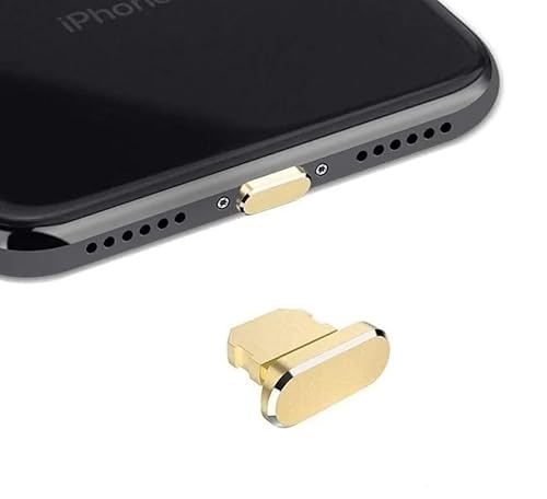 KRS - DP-Gold kompatibel für iPhone 5 5S 5SE 6 6S 6+ 7 7 Plus / 8 8 Plus X Staubschutz Schutz Stöpsel Kappe (Gold) von KRS