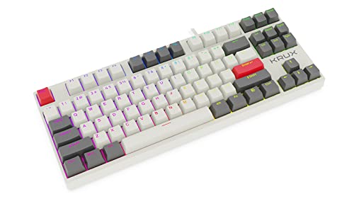 KRUX TKL ATAX PRO Creator Retro Gateron Yellow PRO, Mechanische Tastatur im Retro-Stil, lineare Gateron Yellow Pro-Schalter, RGB-Hintergrundbeleuchtung, erweiterte Software, TKL-Größe, KRX0110 von KRUX