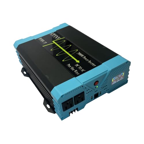 KRXNY Spannungswandler, 2000 W, außerhalb des Netzes, 48 V DC auf 120 V AC, reine Sinuswelle mit LCD-Anzeige von KRXNY