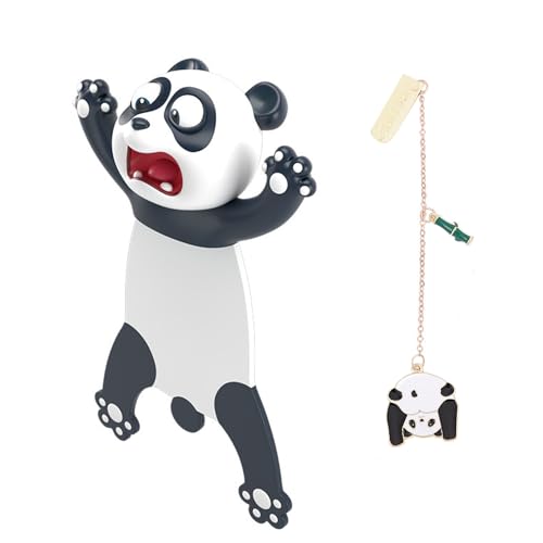 2 Stück Cartoon-Tier-Lesezeichen, Niedliches Lesezeichen-Set, 3D-Cartoon-Lesezeichen, Interessante Leselesezeichen, Kreative Geschenke, 3D-Tier-Lesezeichen, Geeignet Für Jungen Und Mädchen (Panda) von KRYMSON