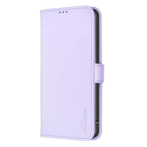 KRjcsfhy Handyhülle Kompatibel mit Honor X8C Hülle mit Kartenfach Geld Slot Ständer Flip Schutzhülle für Honor X8C Wallet Case PU Leder Stoßfeste Etui,Hellviolett von KRjcsfhy