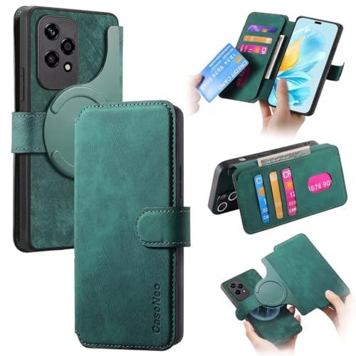 KRjcsfhy Lederhülle für Motorola Moto G45 Handyhülle Premium Leder Book Hülle Case Flip Schutzhülle Tasche Handyhülle mit Magnetverschluss, Kartenfach, Standfunktion für Motorola Moto G45 grün von KRjcsfhy