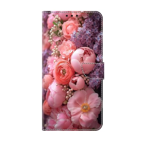 KRjcsfhy für Google Pixel 7 Hülle, Handyhülle für Google Pixel 7 Flip Case PU Lederhülle Schutzhülle Magnetverschluss Ledertasche mit Stander Function Brieftasche Tasche,Blume von KRjcsfhy