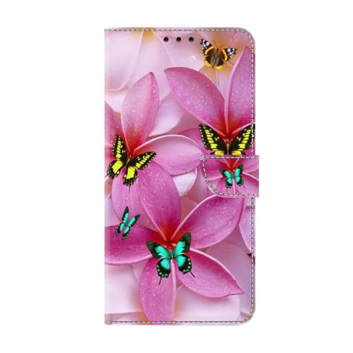 KRjcsfhy für iPhone 12 Mini/13 Mini Hülle, Handyhülle für iPhone 12 Mini/13 Mini Flip Case PU Lederhülle Schutzhülle Magnetverschluss Ledertasche mit Stander Function Brieftasche Tasche,Schmetterling von KRjcsfhy