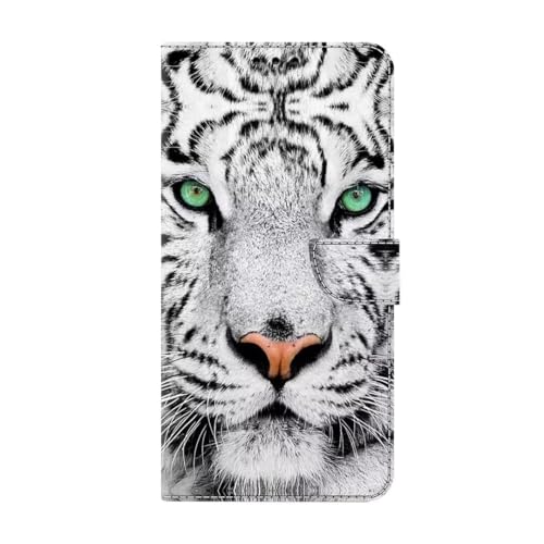 Lederhülle Xiaomi Redmi Note 13 Pro 5G Flip Hülle, Xiaomi Redmi Note 13 Pro 5G Wallet Case Handyhülle PU Leder Tasche Case Brieftasche mit Schutzhülle Tigergesicht von KRjcsfhy