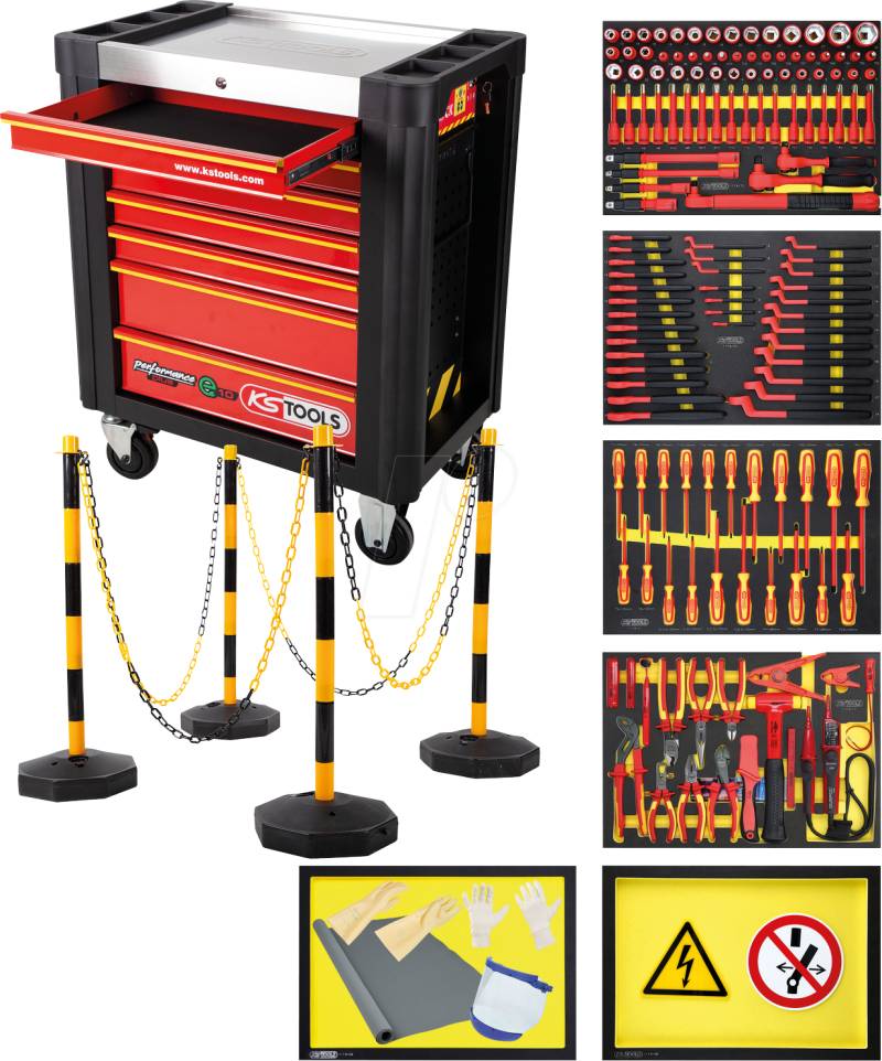 KS 117.6155 - Werkstattwagen PERFORMANCEplus E10 mit 7 Schubladen und 164 Werk von KS TOOLS GMBH