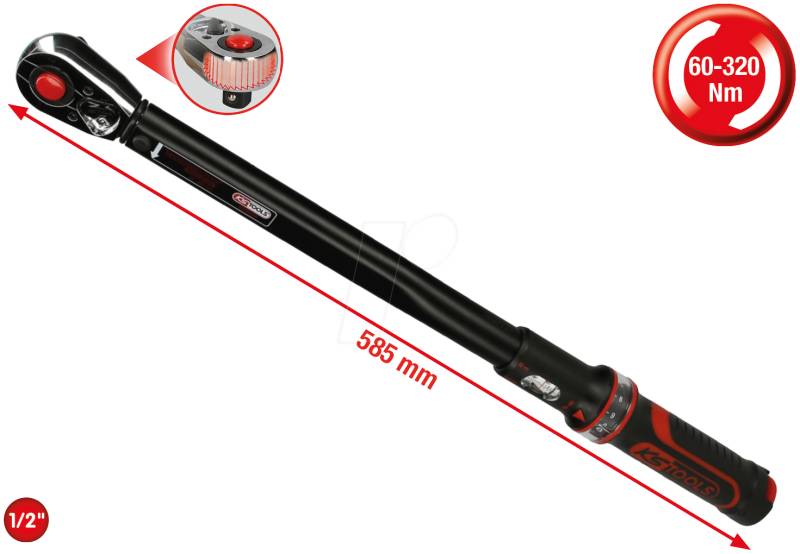 KS 516.1572 - 1/2'' ERGOTORQUE®precision Ratschen-Drehmomentschlüssel, 60-320Nm von KS TOOLS GMBH