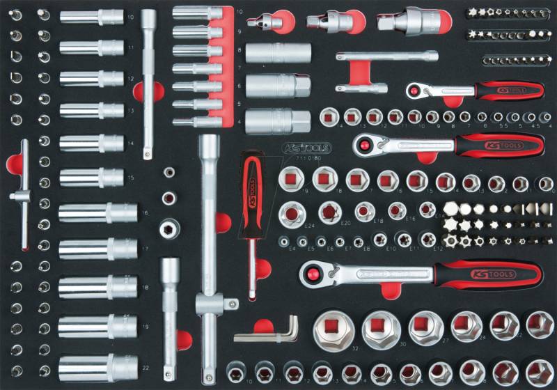 KS 711.0180 - Steckschlüssel-Satz, 180-teilig in 1/1 Systemeinlage von KS TOOLS GMBH