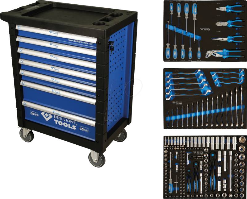 KS BT153207 - Werkstattwagen mit 7 Schubladen und 207 Werkzeugen von KS TOOLS GMBH