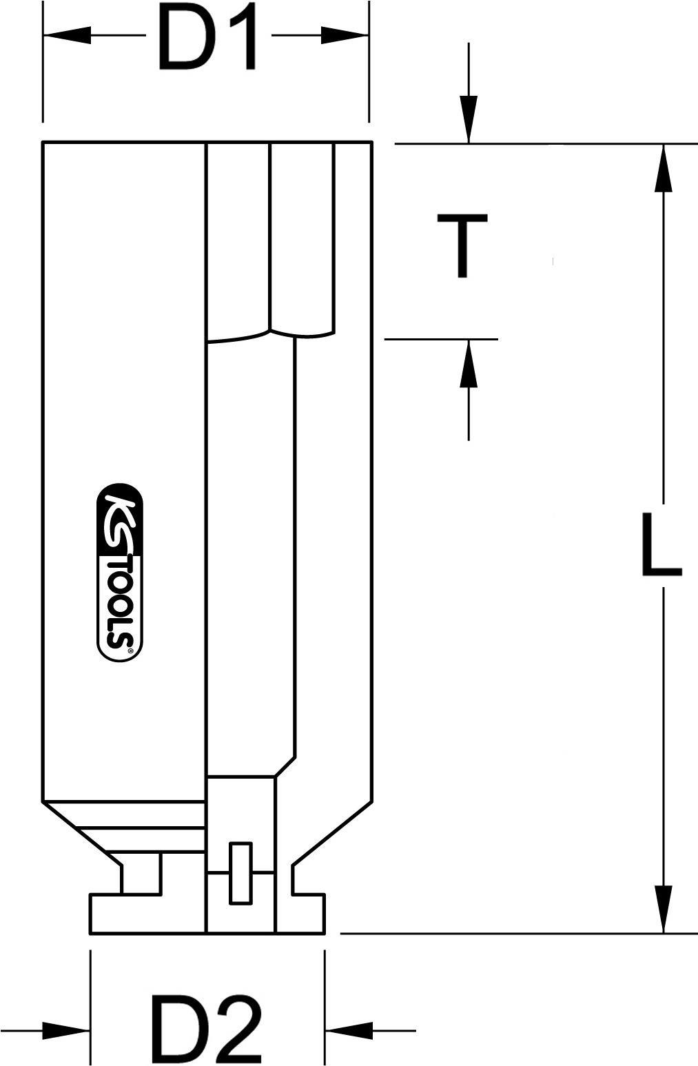 KS TOOLS 2,50cm (1") Sechskant-Kraft-Stecknuss, lang, 95 mm (515.1881) von KS TOOLS