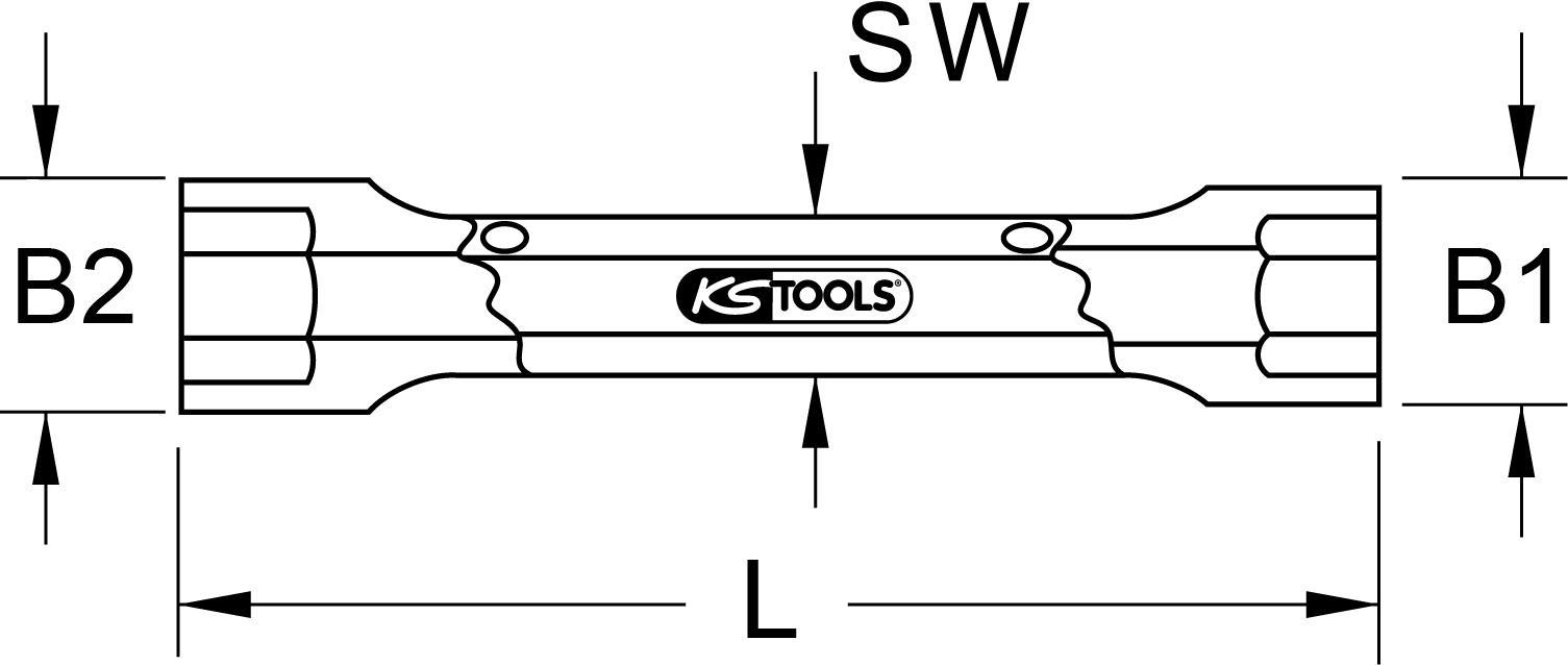 KS TOOLS BRONZEplus 6-kant-Steckschlüssel 14x17 mm doppelseitig (963.8397) von KS TOOLS
