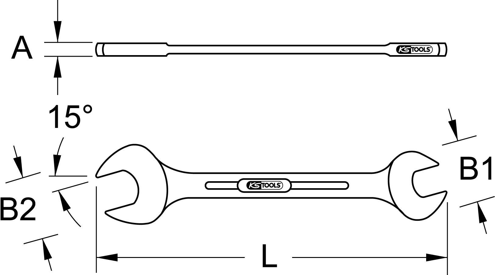 KS TOOLS BRONZEplus Doppel-Maulschlüssel 34x36 mm (963.7052) von KS TOOLS