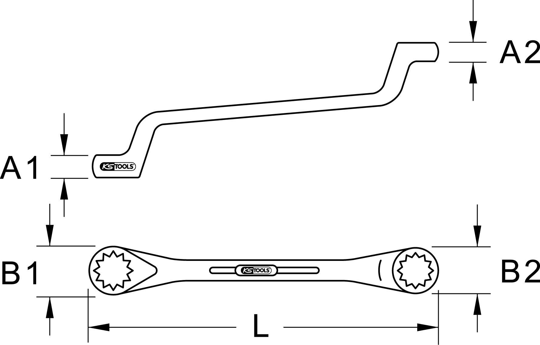 KS TOOLS BRONZEplus Doppel-Ringschlüssel gekröpft 1.1/16x1.1/8 (963.7459) von KS TOOLS