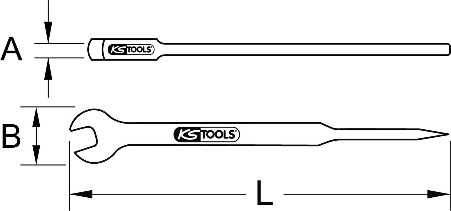 KS TOOLS BRONZEplus Montagemaulschlüssel mit Dorn, gekröpft 1.13/16 (963.8166) von KS TOOLS