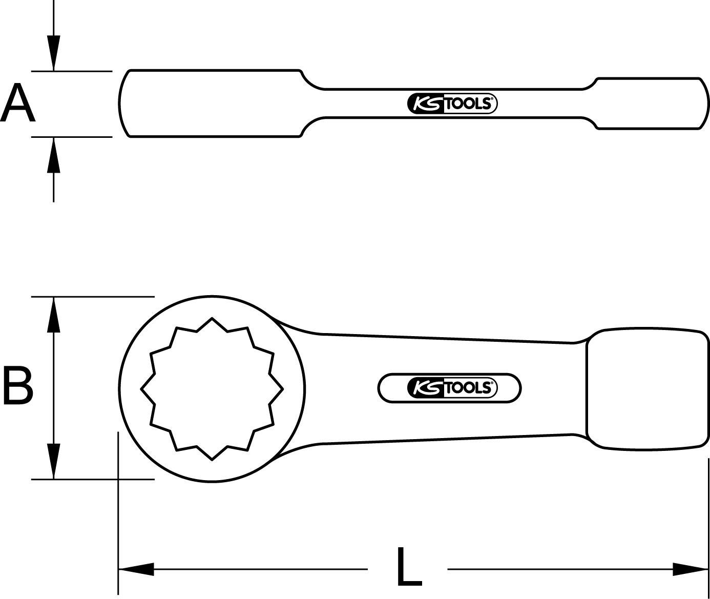 KS TOOLS BRONZEplus Schlag-Ringschlüssel 90 mm (963.7763) von KS TOOLS