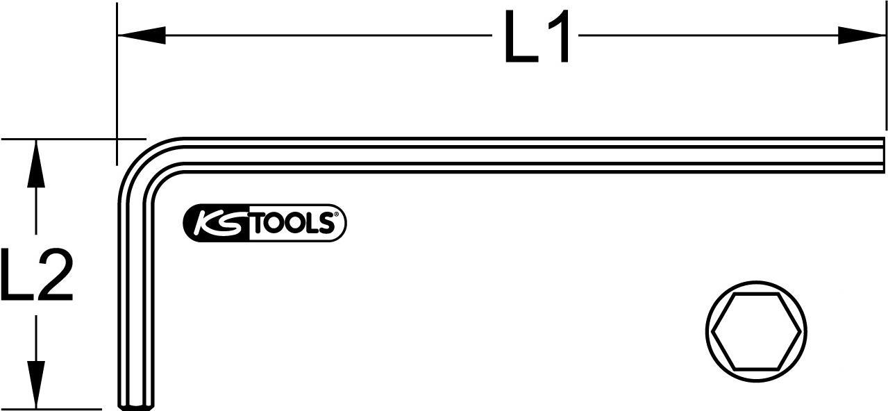 KS TOOLS Innensechskant-Winkelstiftschlüssel, kurz, 32mm (151.2652) von KS TOOLS