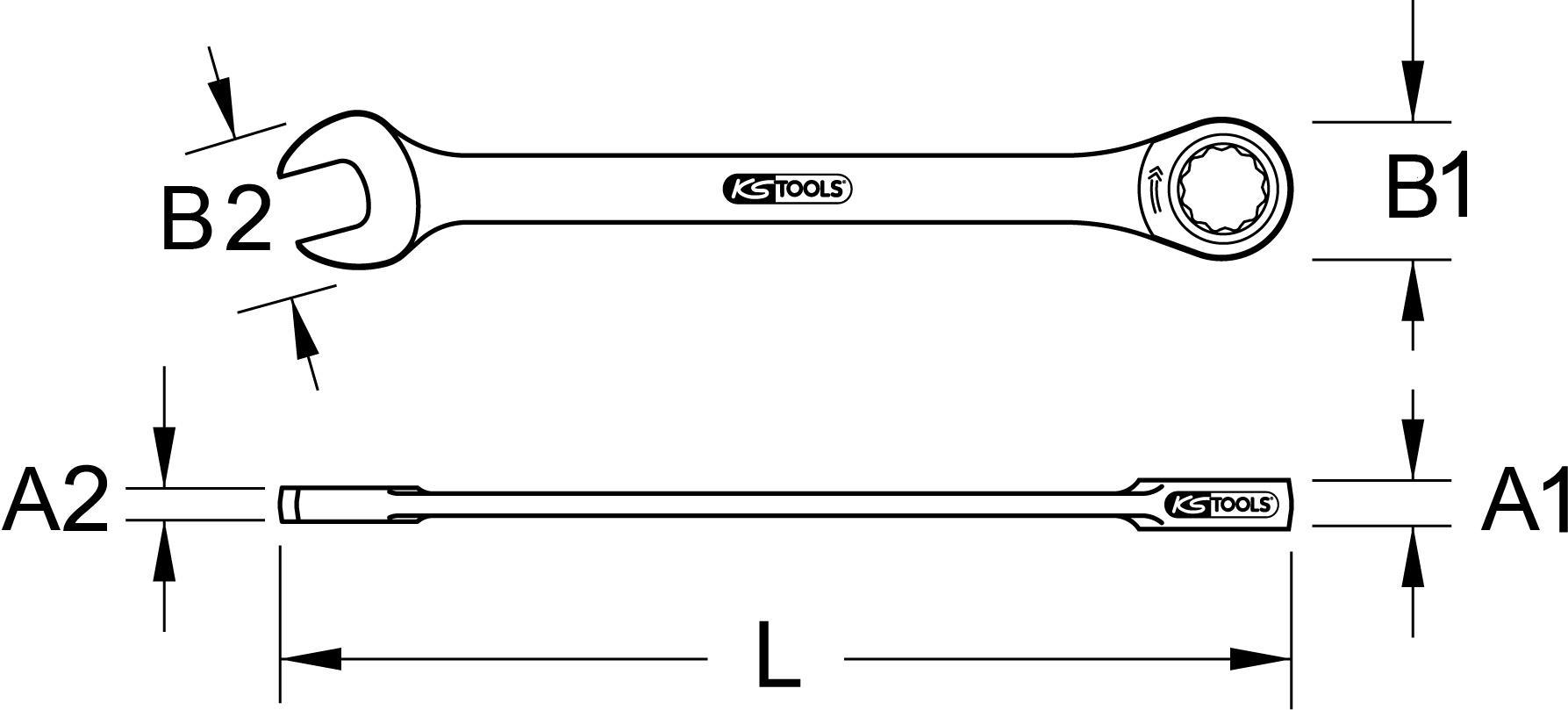 KS TOOLS TITANplus Ratschenringmaulschlüssel, 13mm (965.1013) von KS TOOLS