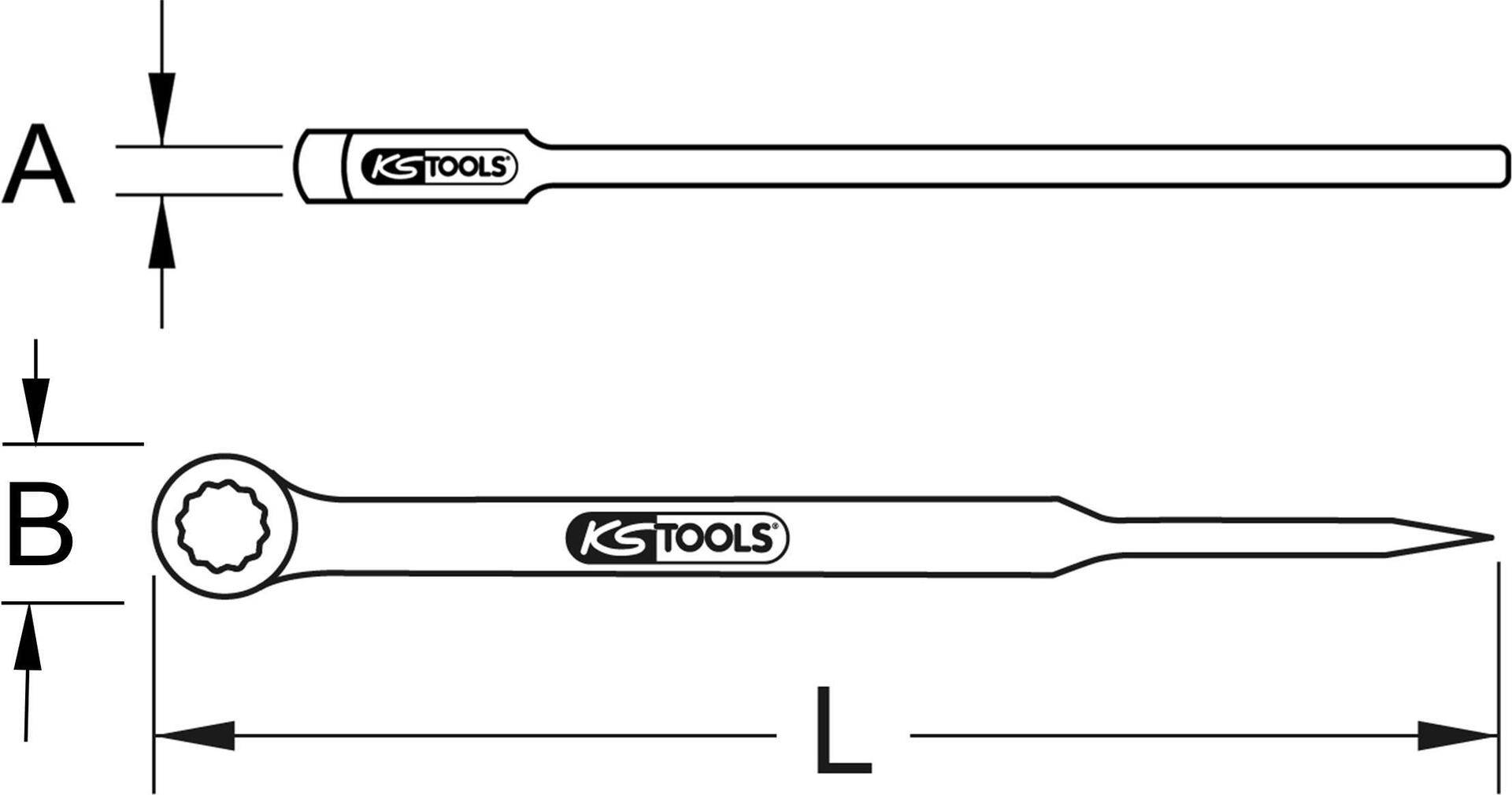 KS TOOLS Werkzeuge-Maschinen GmbH BRONZEplus Montageringschlüssel mit Dorn, gekröpft 37 mm (963.8187) von KS TOOLS