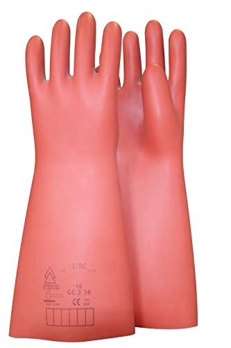 KS Tools 117.0096 Elektriker-Schutzhandschuh mit mechanischem- und Wärmeschutz | Größe 10 | Klasse 3 [26.500 V] | rot von KS Tools