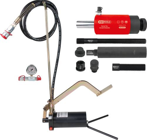 KS Tools 440.0580 Hydraulik-Einheit 22t, mit Hydraulik-Pumpe und Manometer, 15-tlg von KS Tools