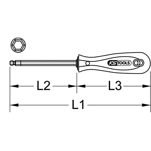 KS Tools 962.0955 BERYLLIUMplus Schraubendreher für Innensechskantschrauben 10 mm ,mit Kugelkopf von KS Tools