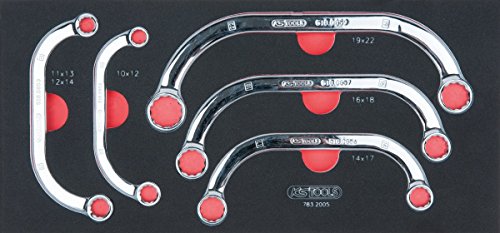 KS Tools SCS CHROMEplus Starter- und Blockschlüssel-Satz, 5-tlg. in 1/3 Systemeinlage von KS Tools
