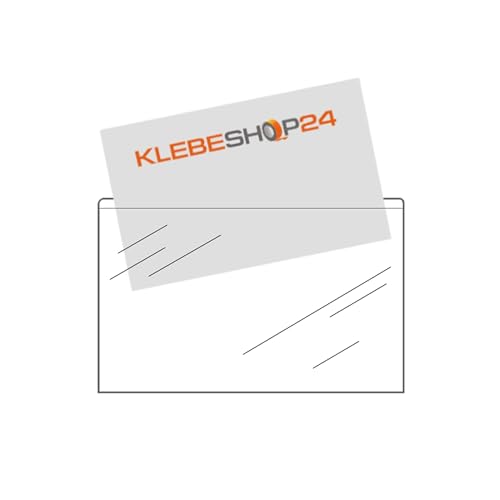 Visitenkartentaschen selbstklebend | Visitenkartenhüllen zum Einkleben | Kartenhüllen zum Kleben Breite Seite offen | Transparent | 95 x 60 mm / 20 Stück von KS24 Products