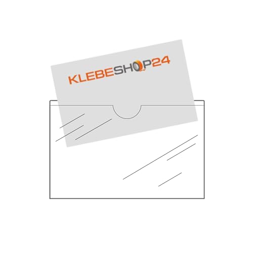 Visitenkartentaschen selbstklebend | Visitenkartenhüllen zum Einkleben | Kartenhüllen zum Kleben | Mit Daumenausstanzung oben | Breite Seite offen | Transparent | 95 x 60 mm / 20 Stück von KS24 Products