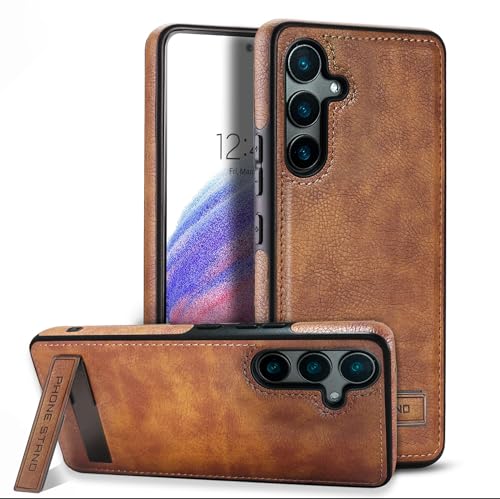 KSELF Lederhülle mit Ständer für Samsung Galaxy A55 5G, stoßfest, weicher Griff, Luxus-Hülle, schlank mit Ständer, Handyhüllen, kompatibel mit Samsung Galaxy A55 5G (Braun, für Samsung Galaxy A55) KSELF Lederhülle mit Ständer für Samsung Galaxy A55 5G, stoßfest, weicher Griff, Luxus-Hülle, schlank mit Ständer, Handyhüllen, kompatibel mit Samsung Galaxy A55 5G (Braun, für Samsung Galaxy A55) von KSELF