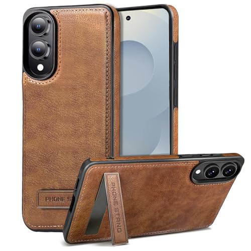 KSELF Lederhülle mit Ständer für Samsung Galaxy S25 Edge, schützende weiche Griffigkeit, Luxus-Abdeckung für Herren, schützend, schlanker Ständer, stoßfest, kompatibel mit S25 Edge 6,7 Zoll, Braun KSELF Lederhülle mit Ständer für Samsung Galaxy S25 Edge, schützende weiche Griffigkeit, Luxus-Abdeckung für Herren, schützend, schlanker Ständer, stoßfest, kompatibel mit S25 Edge 6,7 Zoll, Braun von KSELF