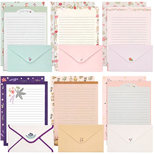 KSIWRE Briefpapier Mit 18 Passenden Umschlägen - Liniert, Frischer Blumenstil - Für Einladungen, Geschenke, Urlaubswünsche - 36 Stück KSIWRE Briefpapier Mit 18 Passenden Umschlägen - Liniert, Frischer Blumenstil - Für Einladungen, Geschenke, Urlaubswünsche - 36 Stück von KSIWRE