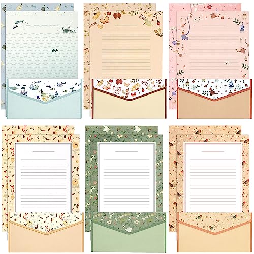 KSIWRE Briefpapier mit Umschlägen, süßes Blumenmuster, liniert, Briefpapier mit 18 Umschlägen, für Einladungen, Geschenke, Urlaubswünsche, 36 Stück KSIWRE Briefpapier mit Umschlägen, süßes Blumenmuster, liniert, Briefpapier mit 18 Umschlägen, für Einladungen, Geschenke, Urlaubswünsche, 36 Stück von KSIWRE