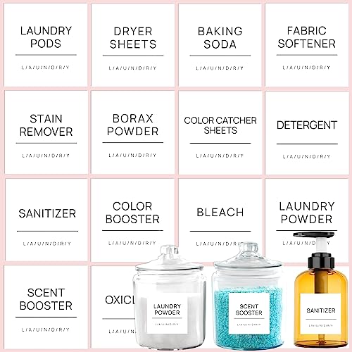 Wäscheetiketten für Gläser, 16 Minimalistische Wäscheraum-Etiketten, Abnehmbare wasserdichte Wäsche-Aufkleber für Behälter, Wäscheraum-Organisation und Lagerung, mit 2 leeren Etiketten Wäscheetiketten für Gläser, 16 Minimalistische Wäscheraum-Etiketten, Abnehmbare wasserdichte Wäsche-Aufkleber für Behälter, Wäscheraum-Organisation und Lagerung, mit 2 leeren Etiketten von KSIWRE